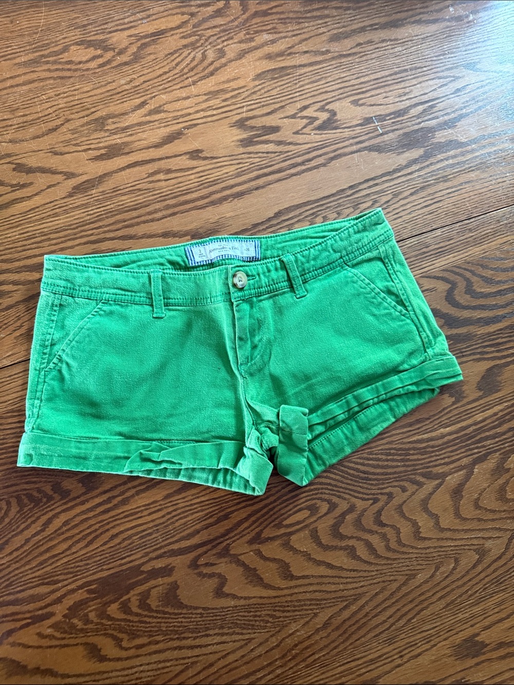 Abercrombie & Fitch Bright Green Women's Jean Shorts